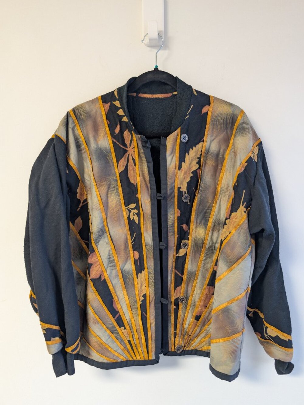 Handmade Autumn Leaf Fleece jacket
